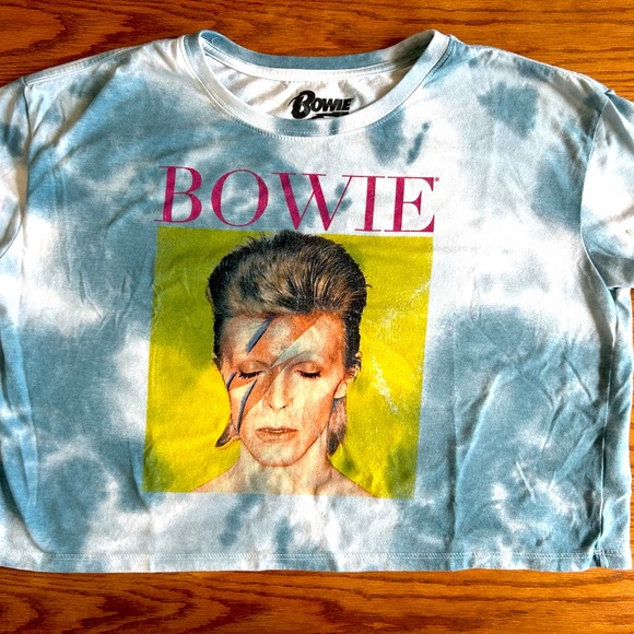Bowie Tops - David Bowie Crop Top T-shirt Large tie dye